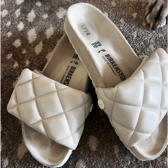 Birkenstock 1774 off white leather slides almost new sz 39 - Picture 9 of 11
